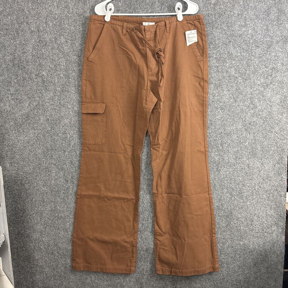 BP Pants Womens Size 32 Brown Topaz Cargo Drawstring wide leg
